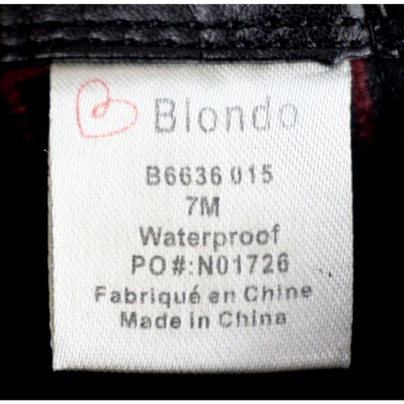 Blondo WATERPROOF BLACK GENUINE LEATHER SUEDE ELASTIC LOW HEEL ANKLE BOOTS Sz 7M - Picture 9 of 9